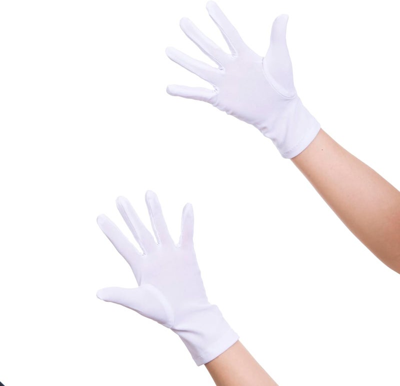 Vonokee Adult Spandex Gloves,Short Stretchy Opera Gloves for Halloween Party Costume 1920s Flapper Accessories - Image 2